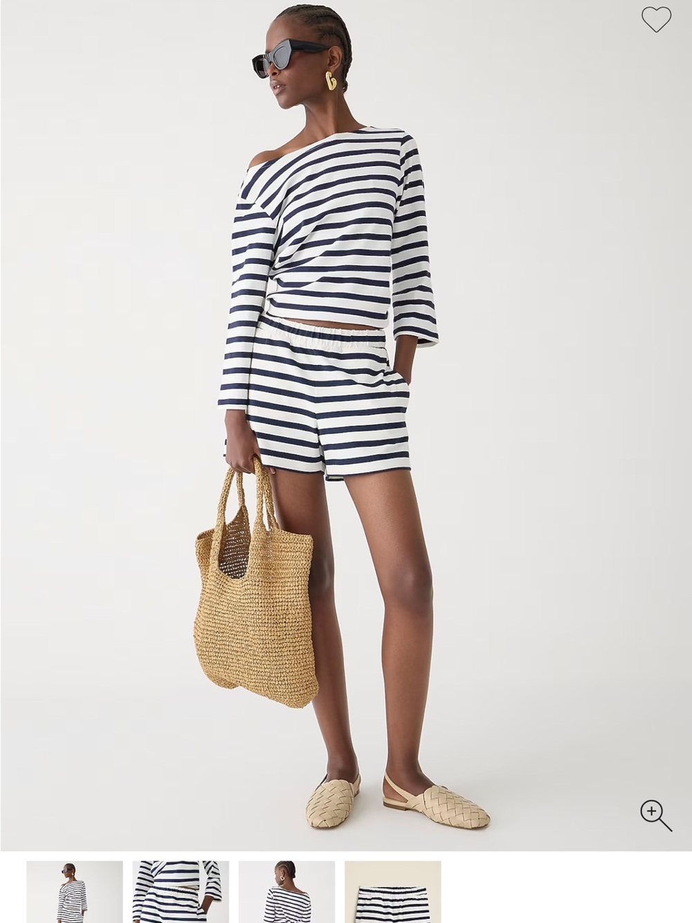 NWT J. Crew Mariner Navy and White Striped Shorts